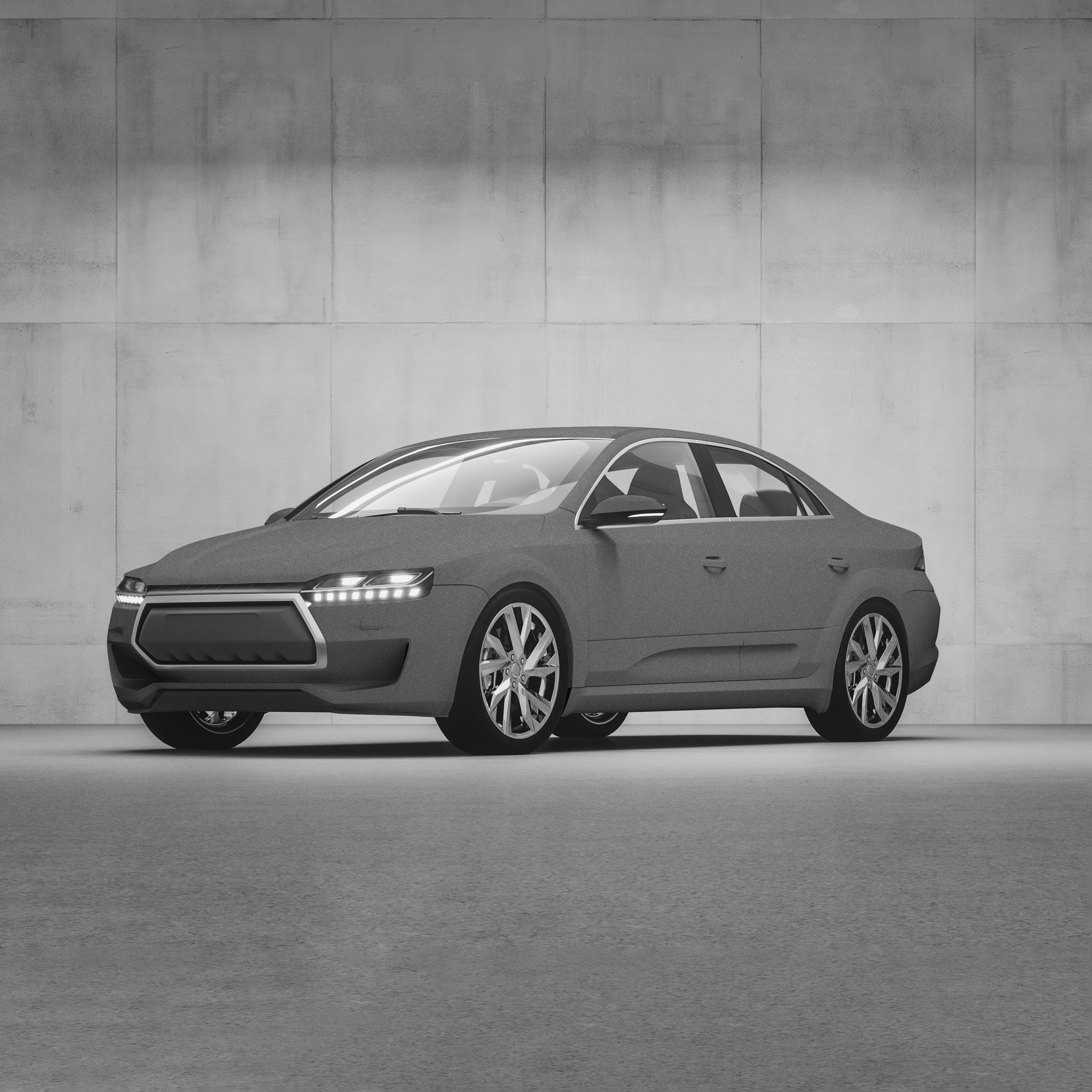 3D-Fahrzeugfolie 2080-M230 | Matte Gray Aluminium