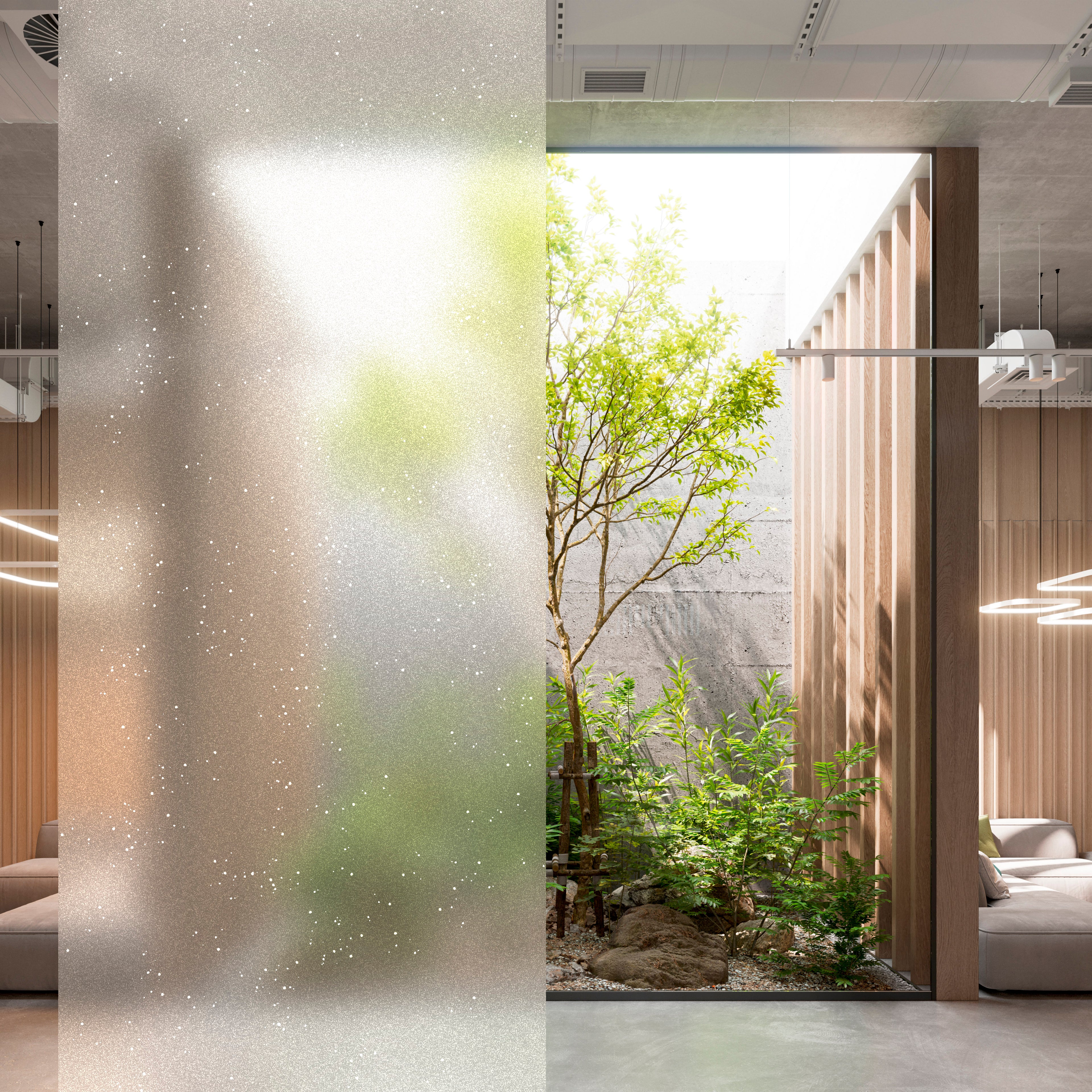 Film décoratif pour verre plat 7725-324 | Transparent cristal dépoli