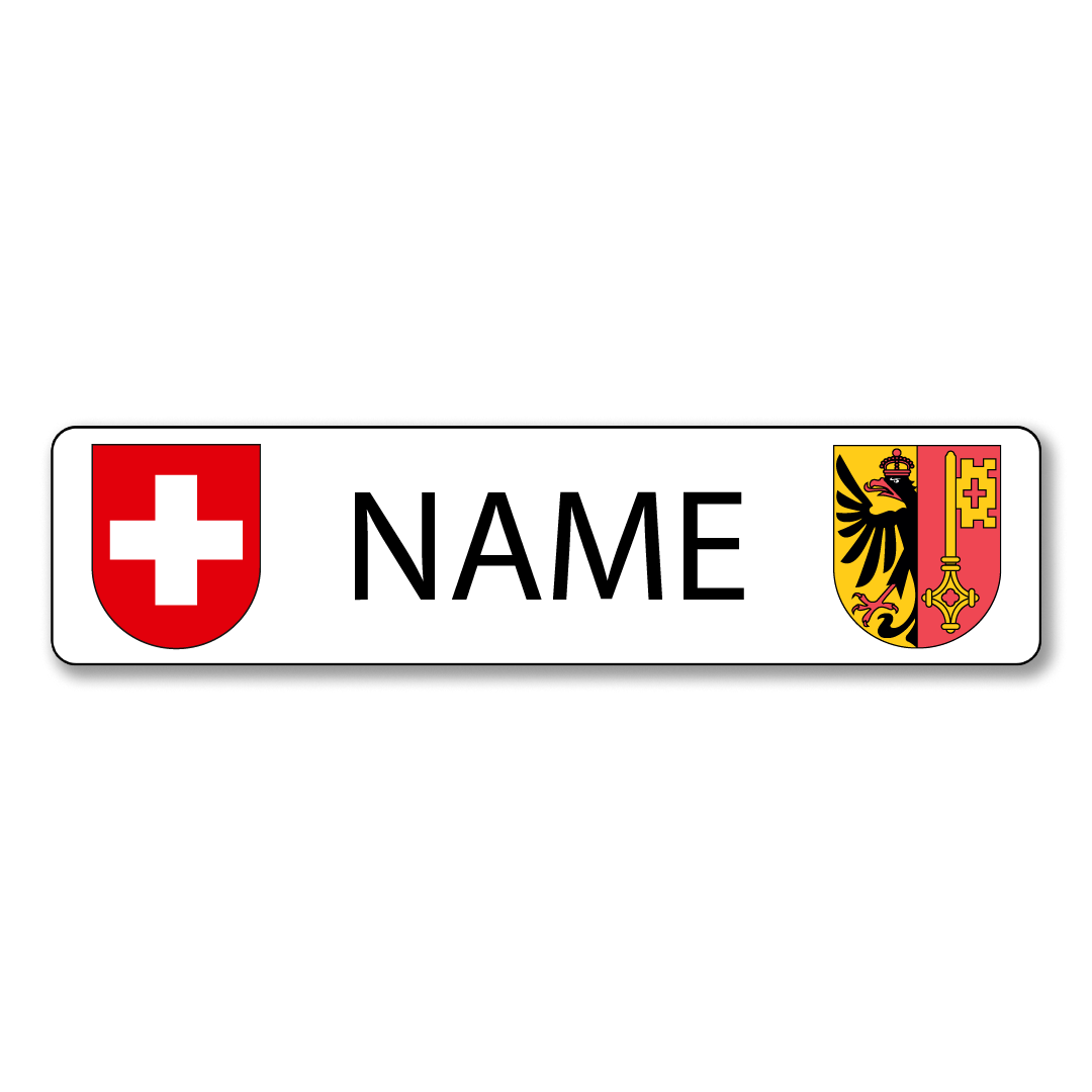 Namensschild Genf